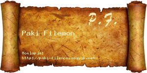 Paki Filemon névjegykártya